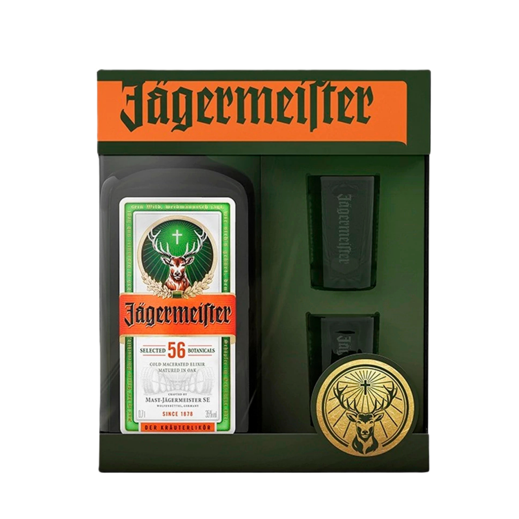 GIFT PACK JAGERMEISTER 700ML + 2 VASOS MEDIDA SHOT