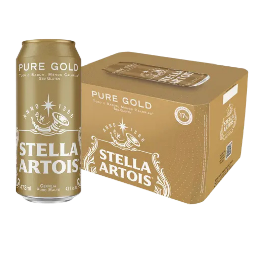 SIX PACK STELLA ARTOIS PURE GOLD LATA 473CC  (SIN GLUTEN)