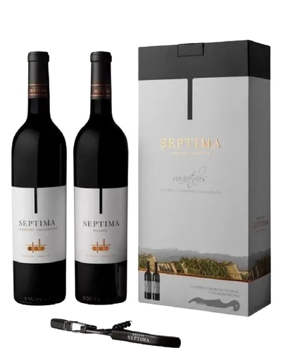 [3448] ESTUCHE X2 SEPTIMA CON SACACORCHOS