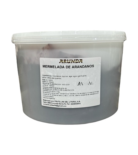 MERMELADA BALDE ARANDANOS 5KG