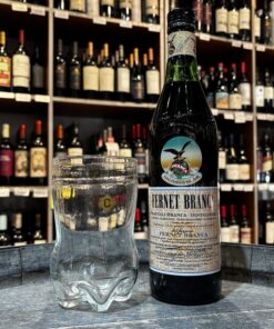FERNET BRANCA 750ML + VASO VIDRIO TRANSPARENTE LOGO (SIMIL BOTELLA CORTADA)